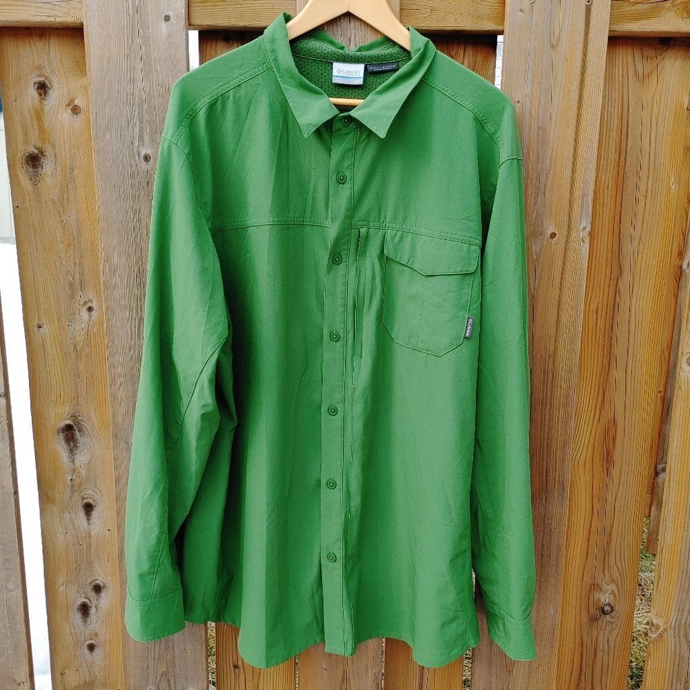 Columbia Omni Shield UV Protection Long Sleeve Shirt Men's XXL Green